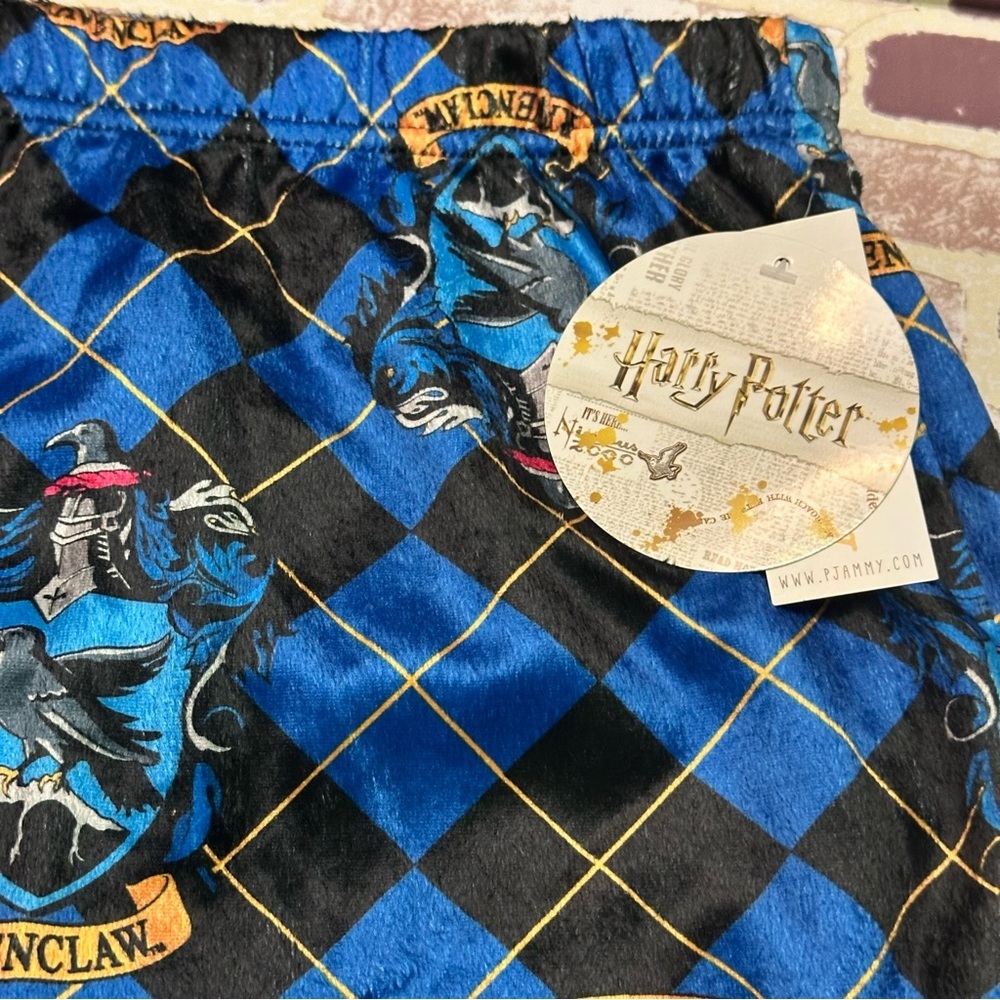 Harry Potter Men’s Pajama Bottoms - Blue and Black Pattern size XL - Picture 3 of 13